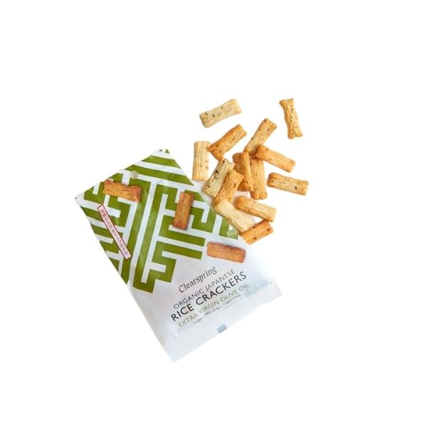 Clearspring Organic Japanese Rice Crackers, Extra Virgin Olive Oil - 50g - FoodCraft Online Store 