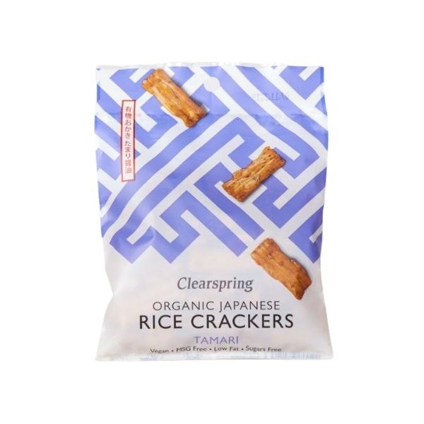 Clearspring Organic Japanese Rice Crackers, Tamari - 50g - FoodCraft Online Store 