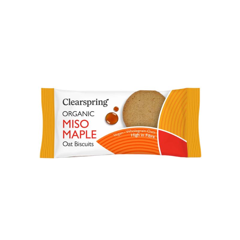 Clearspring Organic Oat Biscuits - Miso Maple - 40g - Foodcraft Online Store