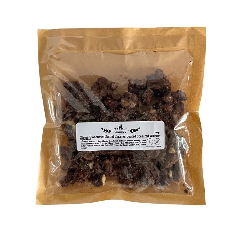 Stevia Sweetened Salted Caramel Coated Sprouted Walnuts