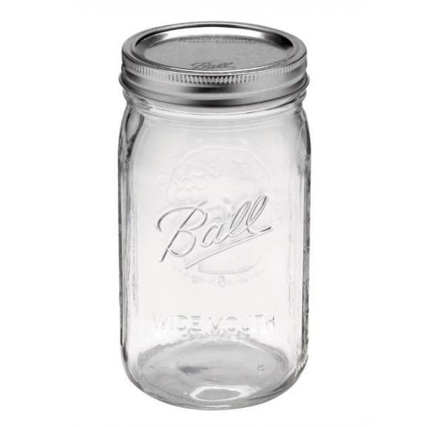 Mason Jar with Two Types of Lids & Straw - 36oz - FoodCraft Online Store 
