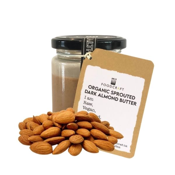 Organic Raw Sprouted Dark Almond Butter - 180g - FoodCraft Online Store 