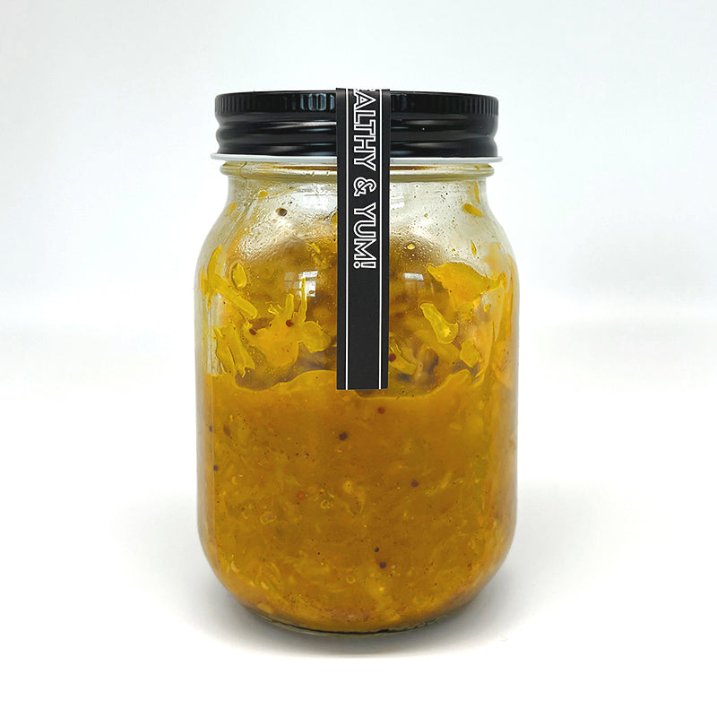 Unpasteurized Living Turmeric Spice Sauerkraut - 350g - FoodCraft Online Store 