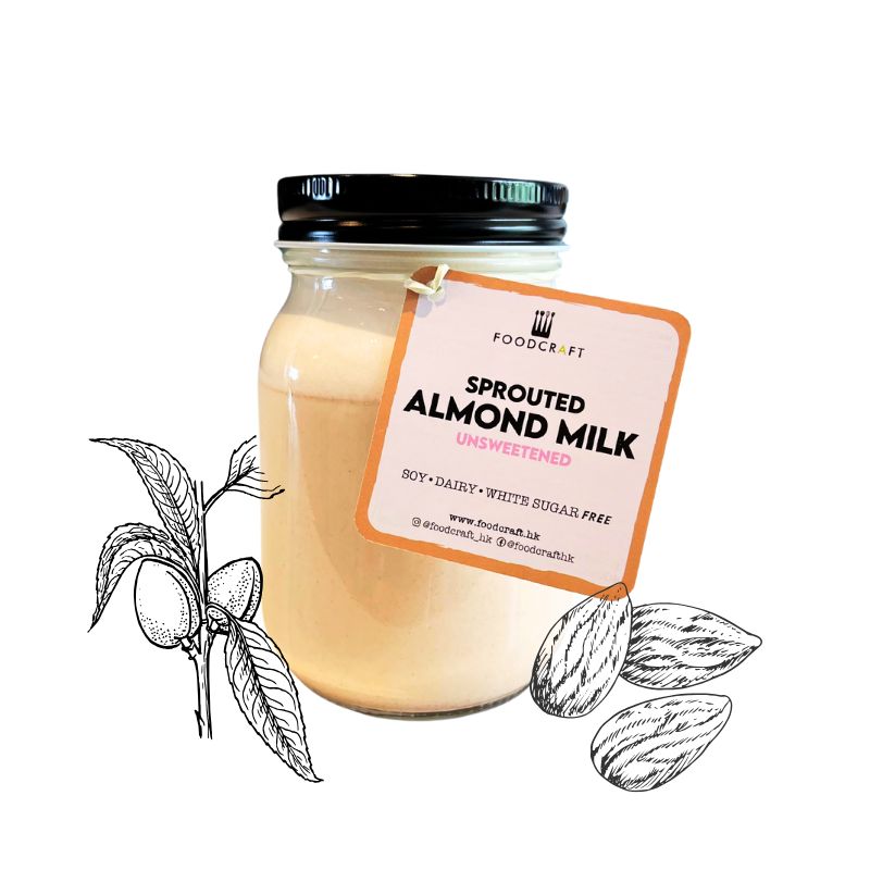 Sprouted Fresh Whole Almond Milk Unsweetened - 400ml - Foodcraft Online Store