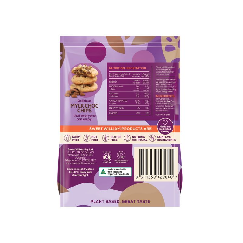 Sweet William Mylk Choc Chips - Foodcraft Online Store