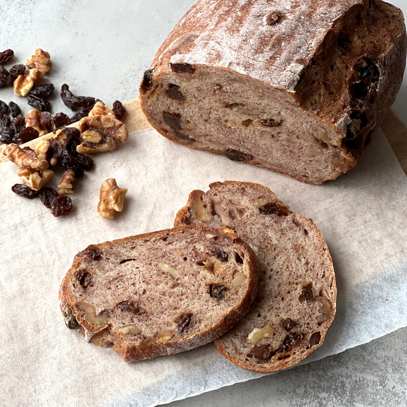 Gluten Free Soft Sourdough Bread with Walnut & Raisin - 1lb