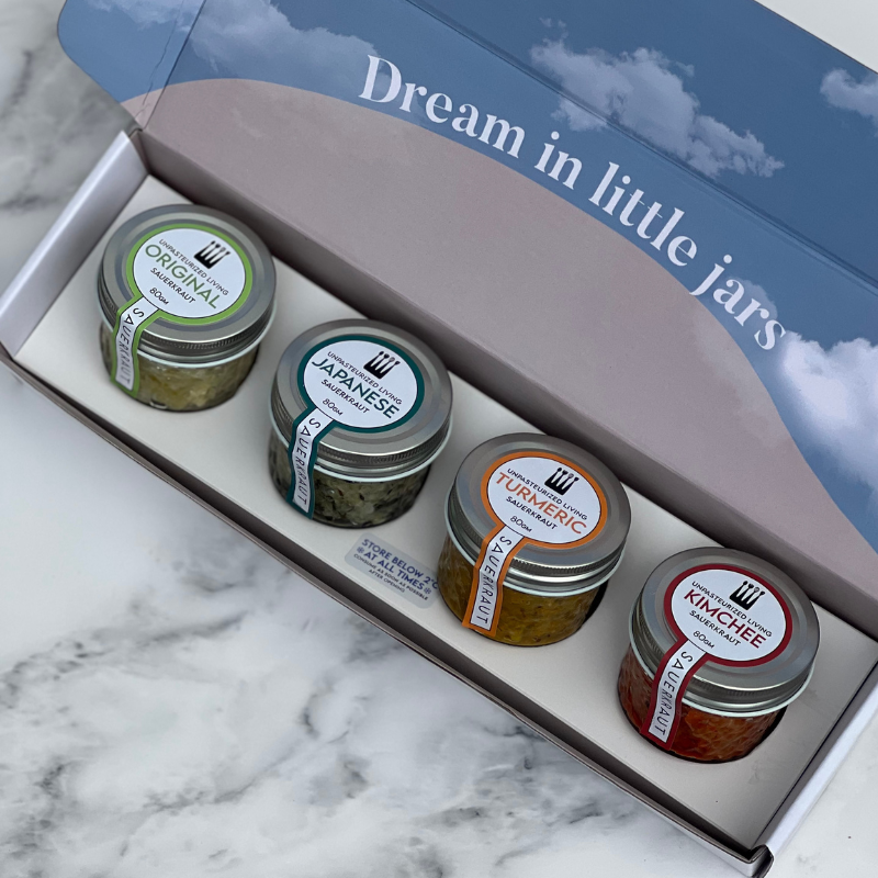 Photo of Sauerkraut Gift Set box- 80g x 4 flavors : original, japanese, turmeric and kimchee